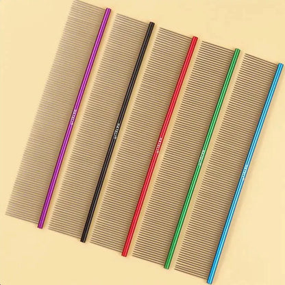 19cm Light Aluminum Pet Comb Professional Dog Grooming Cat Comb Cleaning Hair Trimmer Brush Accessories 5 Colors Optional