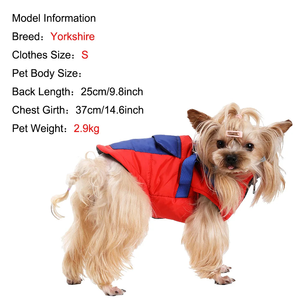 Pet Dog Jacket For Small Medium Dogs Cats With Harness Winter Warm Puppy Clothing Waterproof Coat Yorkshire Bulldog Pug Clothing