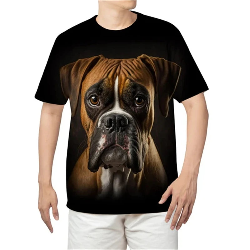 the BULL-TERRIER - Summer Bull-Terrier Dog Graphic 3D Print T-Shirts, Men/Women Dog Animal T-Shirt, Short Sleeve Oversized Kids Tee Top