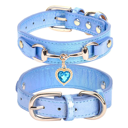 the GLAMPAWS LOVE COLLAR - Shiny Rhinestone Pet Collar, Love Jewelry Dog Collar, Comfortable Leather Dog Adjustable Collar