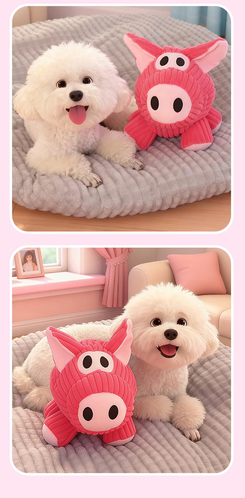 HOOPET Plush Squeaky Dog Toys with Crackling Paper Sound, Chew Resistant Soft Puppy Chew Toys for Boredom Relief