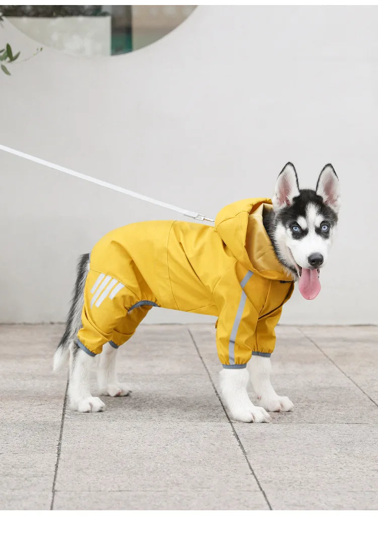 the JOGGER - Dog Raincoat Reflective Jacket Waterproof Large Pet, Rainy Day Out Clothes