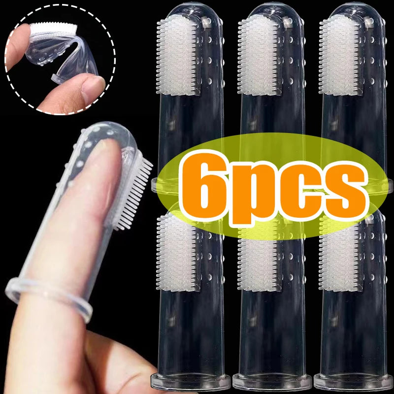 the SMILECUFF FINGER BRUSHES - Silicone Soft Pet Finger Cuff Toothbrushes, Dog Brush - Bad Breath, Tartar Teeth, Care Tool, Cat/Dog Cleaning Scrub, Silica Gel Pet Supplies