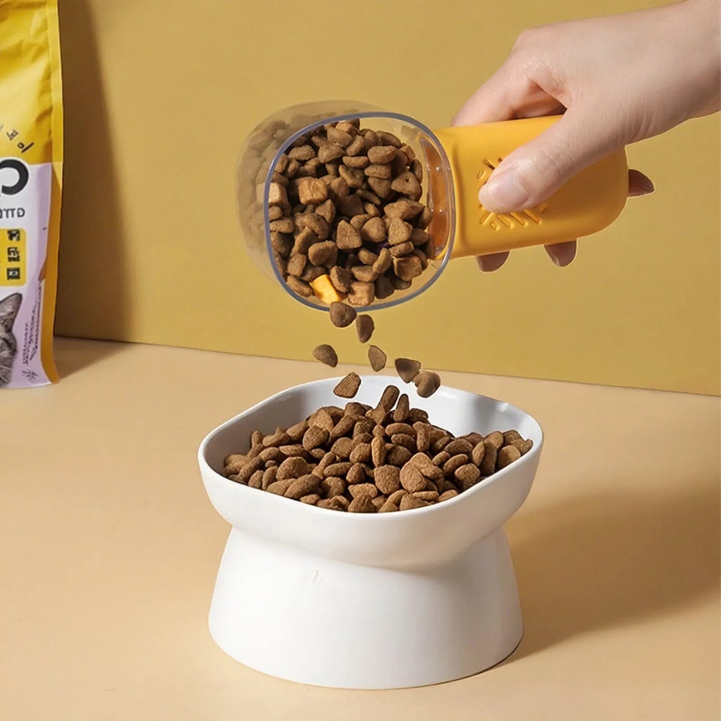 Pet Food Cup For Dog Cat Feeding Bowl Kitchen Scale Spoon Measuring Scoop Cup Portable With Scale Feeding Transparent Supplies