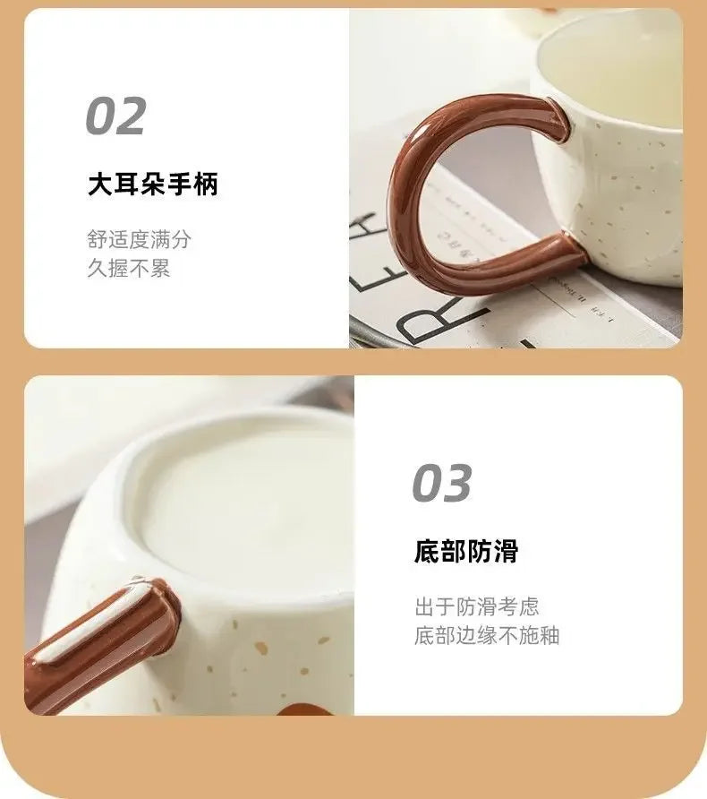 Sausage Puppy Breakfast Cute Ceramic Mug Creative Home Water Cup High Aesthetic Office Coffee Cup Milk Coffee Household Cup