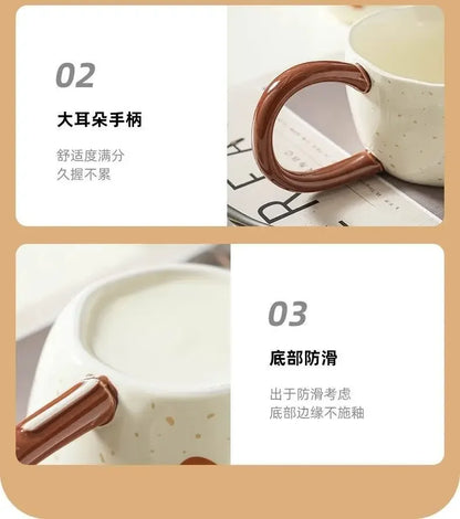 Sausage Puppy Breakfast Cute Ceramic Mug Creative Home Water Cup High Aesthetic Office Coffee Cup Milk Coffee Household Cup