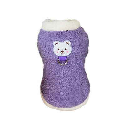 Winter Warm Dog Clothes with D-ring Plush Dog Coat for Small Medium Dogs Soft Puppy Clothes Chihuahua Yorkie Clothing Pet Supply