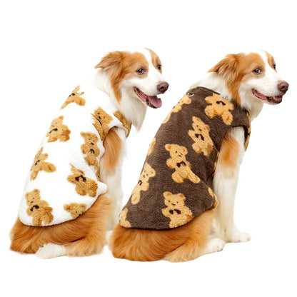 Winter Big Dog Pajamas Cute Bear Pattern Dog Sweater for Large Dogs 3XL-9XL Plush Jacket for Labrador Fleece Warm Pet Pullover