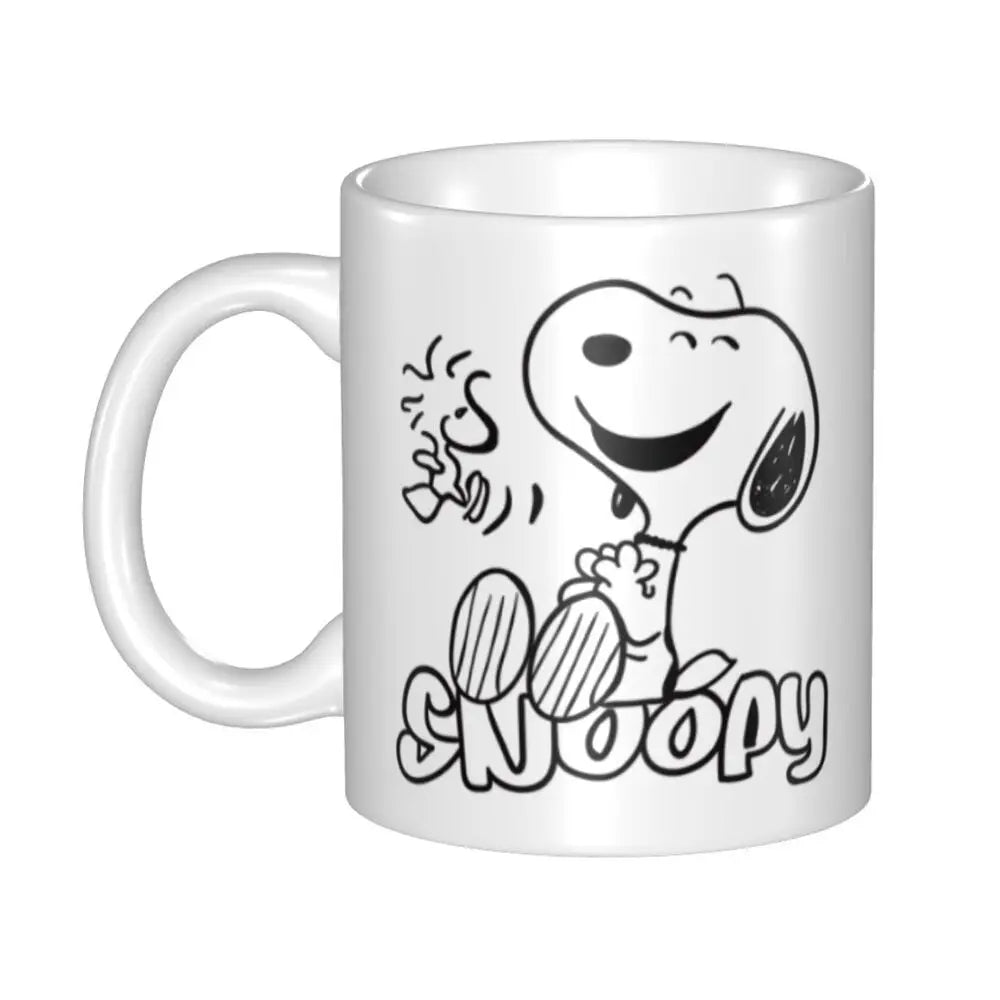 Manga Snoopy Woodstock Cartoon Dog Coffee Mug DIY Customized Ceramic Tea Milk Mug