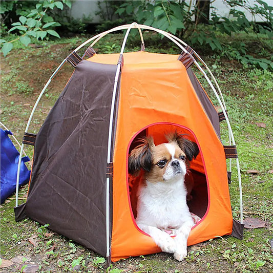 the DOG CAMPER - Oxford Pets House, Washable Dog/Cat Playing Bed, Puppy Tent Thickened Tents