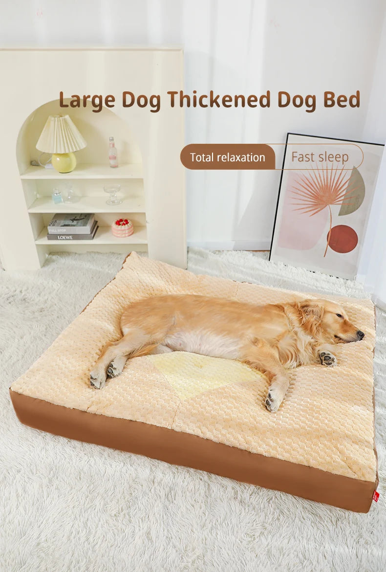 HOOPET Dog Kennel Winter Warm Sleeping Mat Full Removable Washable Large Dog Golden Retriever Dog Sofa Dog Mat Winter Dog Beds