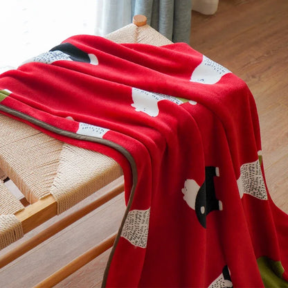 100x75cm Warm Pet Beds Cover Mat Thickened Coral Fleece Dog Blanket Soft BullDog Printed Quilt  Pet Sleeping Blanket Pet Mat