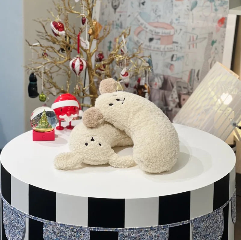 Winter Dog Pillow To Protect Cervical Spine Deep Sleep U-Shaped Pillow Fall Plush Warm Cat Pillow Sleep Pillow Dog Supplies