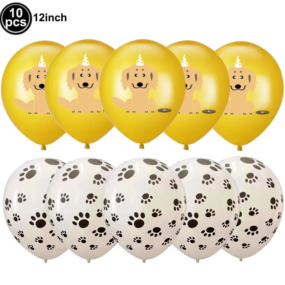 Dog Birthday Party Decorations 12inch Latex Print Animal Balloons Cute Pet Puppy Theme Baby Shower Birthday Party Decor Supplies