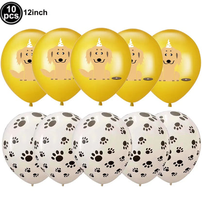 Dog Birthday Party Decorations 12inch Latex Print Animal Balloons Cute Pet Puppy Theme Baby Shower Birthday Party Decor Supplies