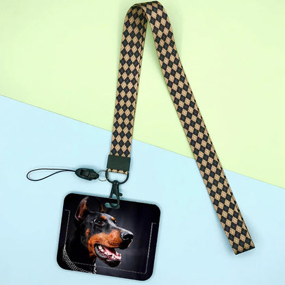 Cat and dog pattern Bank Credit ID Card Student Bus Card Holders Storage Protective Shell Pendant