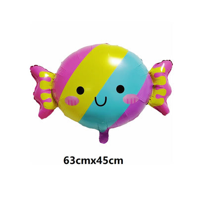 7 Piece Set Donut Ice Cream Five-Pointed Star Aluminum Mold Candy Confetti Balloon Baby Shower Girl Birthday Party Decoration