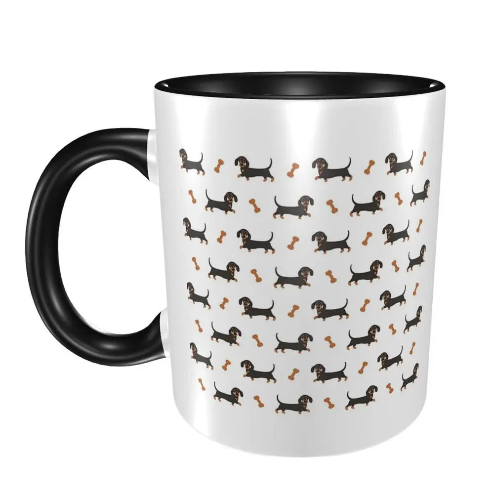 Black And Tan Dachshund Sausage Dog Mug Funny Ceramic Coffee Cups Tea Mugs Milk Cup Drinkware Gift for Woman Man