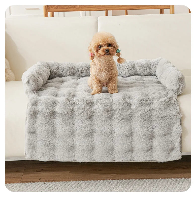 the PAWSOFA COZY COVER - Winter Warm Dog Sofa/Couch Cover, Bed Soft Pet Blanket Pad/Mat for Small Dogs, Pet Accessories, Cat/Dog Durable Blanket Travel & Indoor