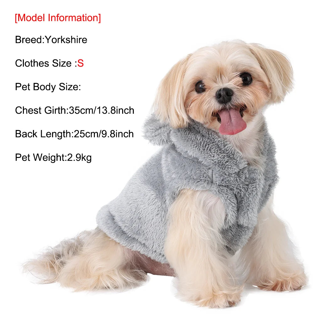 Winter Dog Hooded Clothes For Small Medium Dogs Cat Soft Puppy Rabit Ears Clothing Cute Kitten Costume Chihuahua Pug Pet Outfits