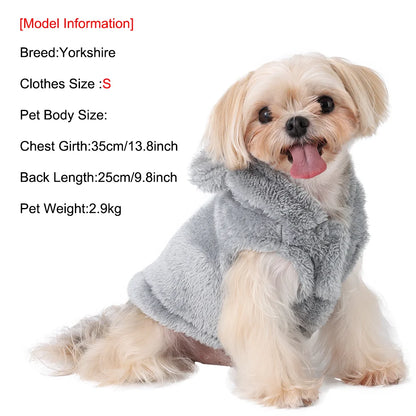 Winter Dog Hooded Clothes For Small Medium Dogs Cat Soft Puppy Rabit Ears Clothing Cute Kitten Costume Chihuahua Pug Pet Outfits