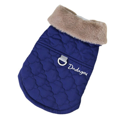 the FROSTGUARD FLEECE JACKET - Waterproof Fur Collar Dog Jacket, Winter Warm Fleece Dog Clothes for Small Dogs, Puppy Pet Vest, Chihuahua Yorkie Pug Coat