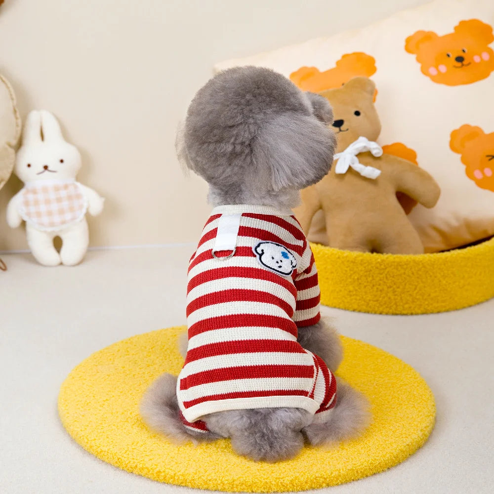 Pure-Cotton Dog Clothes Boy&Girl Dog Pajamas For Small Medium Dogs Puppy Kitten Jumpsuit Pijamas Chiwawa Yorkie 4 Legs Flexible