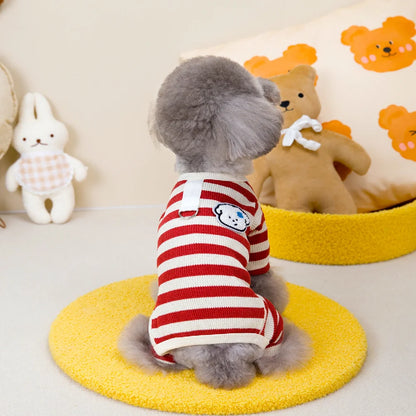 Pure-Cotton Dog Clothes Boy&Girl Dog Pajamas For Small Medium Dogs Puppy Kitten Jumpsuit Pijamas Chiwawa Yorkie 4 Legs Flexible