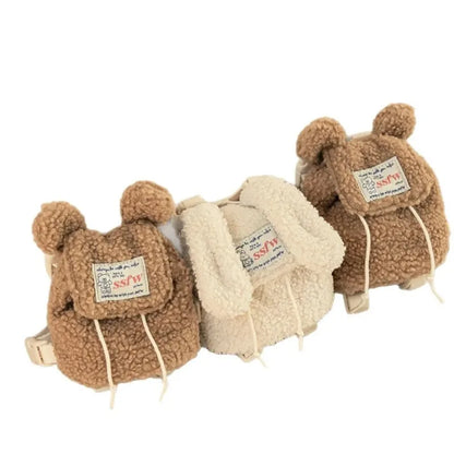 Ins Pet Dog Pet Outdoor Pets Plush Backpacks Backpack Snack Bags Teddy Decorations Dog Accessories for Small Dogs Dog Poop Bag