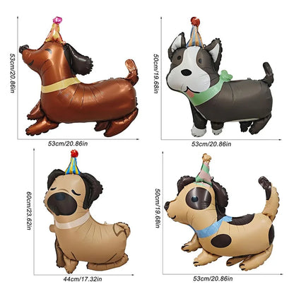 Dog Balloon Dog Birthday Balloon Cute puppy Foil Mylar Balloons for Kids dog themed Birthday Baby Shower Pet Party Decorations