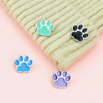 animal muticolor cat dog paw Enamel Pin Brooch Cartoons Badge for Bags Jeans Hoodies Denim Lapel Pin Jewelry Kids Best Gift