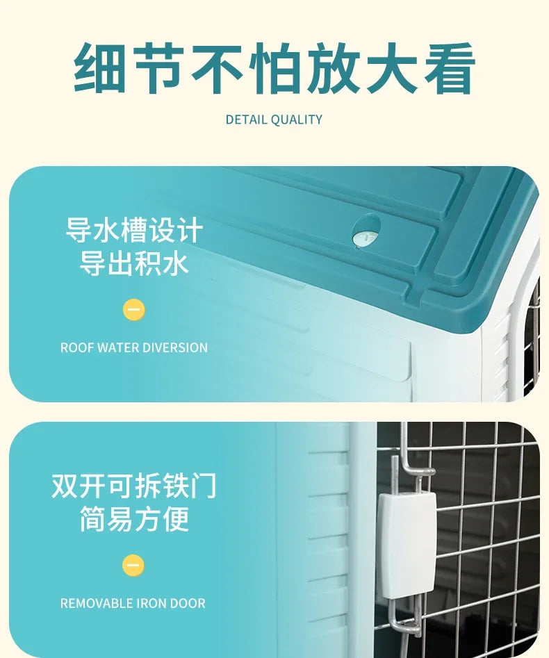 Double-decker kennel outdoor four-season dog house autumn and winter rainproof dog house outdoor stray cat nest dog cage villa