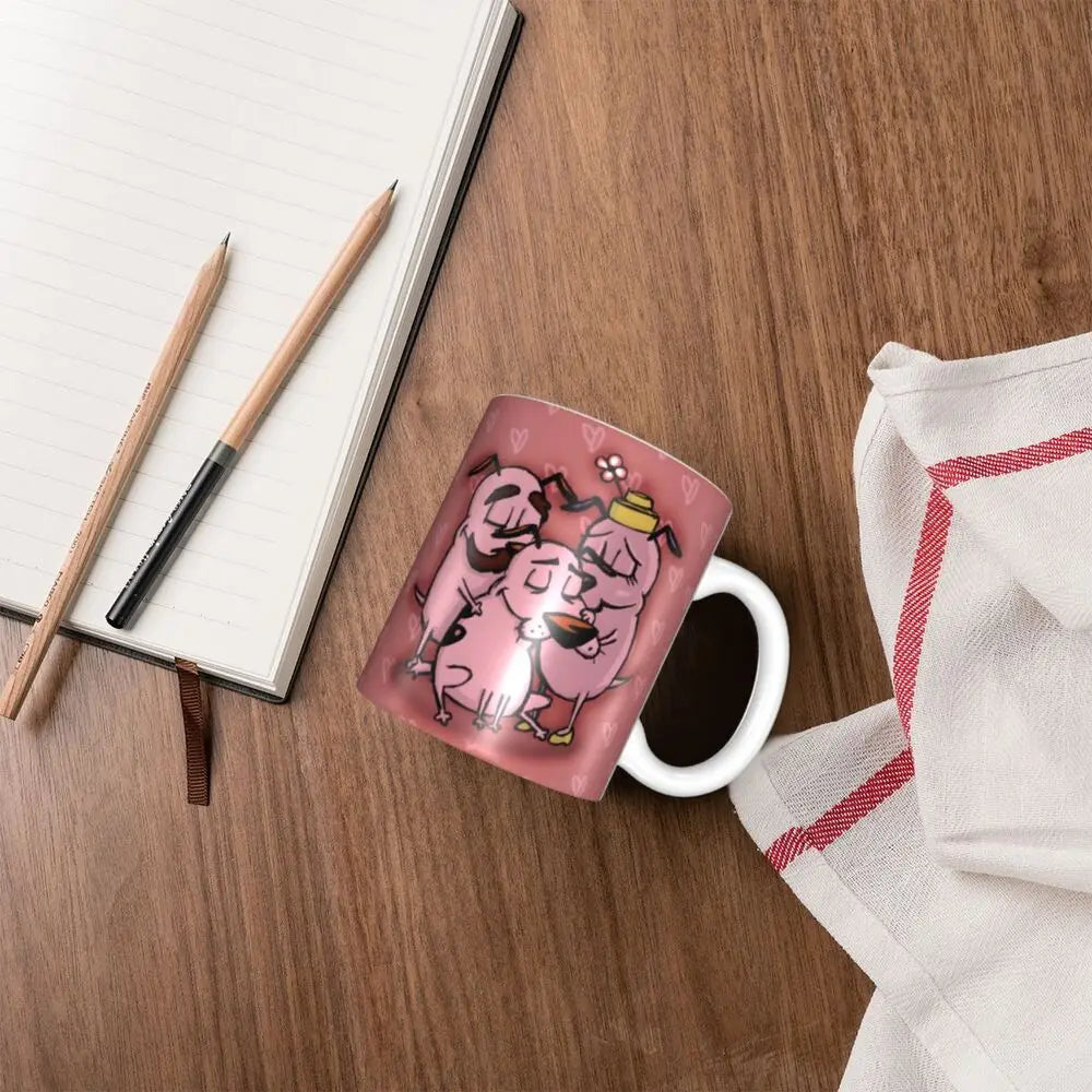 Personalized C-Courage The Cowardly Dog Coffee Mug DIY Ceramic Milk Tea Mug Cup