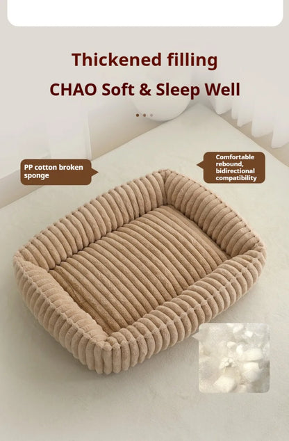 Pet Cat Dog Bed Square Plush Cat Mat Pet Cushion Winter Thickened Orthopedic Pet Mat Soft And Comfortable Cat Bed Pets Supplies