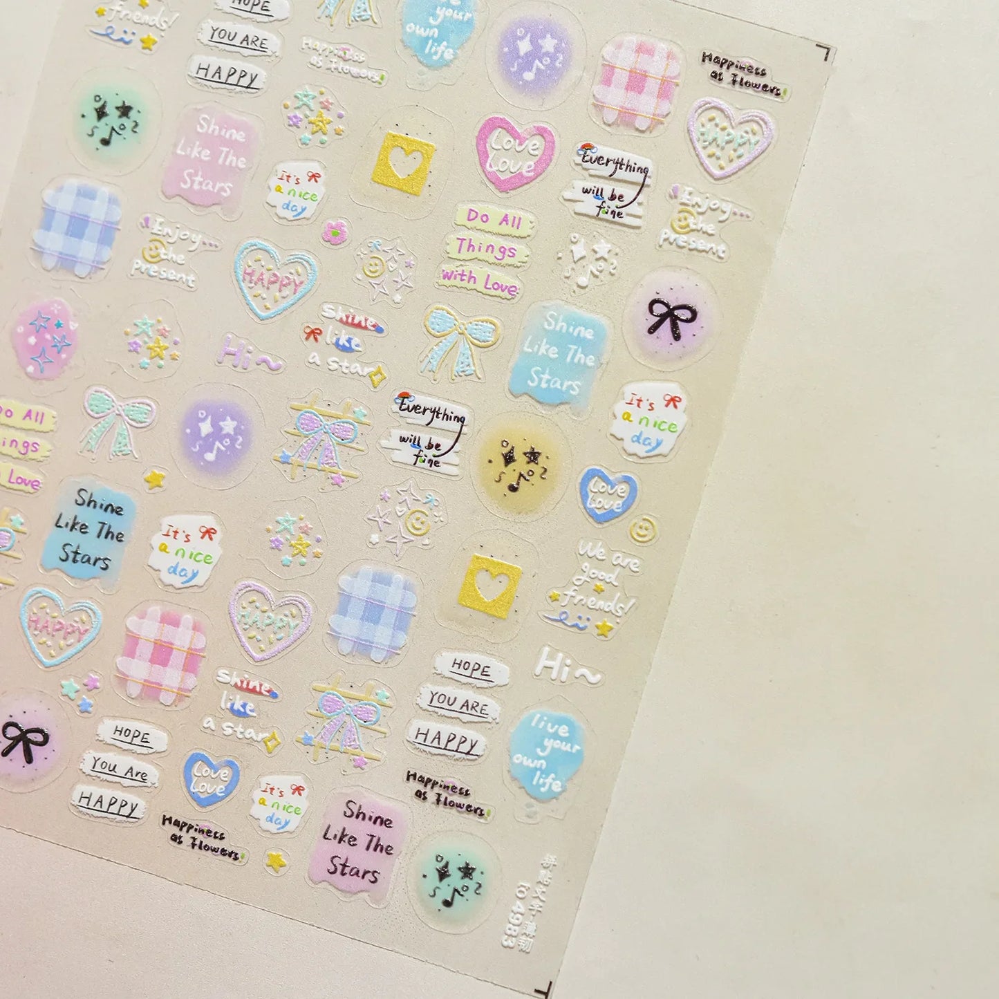 Colorful Balloon Cute Puppy Flower Cherry Bowknot Love Happy Dog Animal Self Adhesive Nail Art Sticker Decoration Manicure Decal