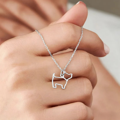 Tiny Dog Pendant Necklaces Stainless Steel Necklaces Chain Necklace for Women Children Gift Jewelry Fashion Necklace