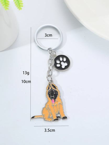 Pet dog car keychain pendant creative metal accessories key ring holiday gifts