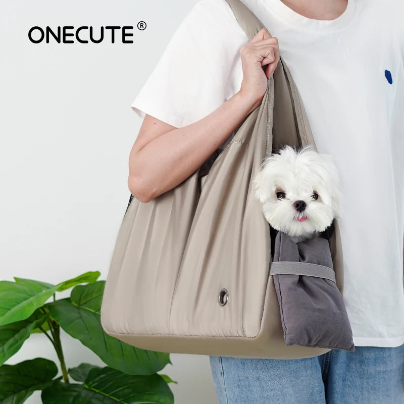 Onecut Adjustable Pet Shoulder Carrier Bag, Portable Breathable Outdoor Travel Dog Cat Backpack, Durable Puppy Transport Basket