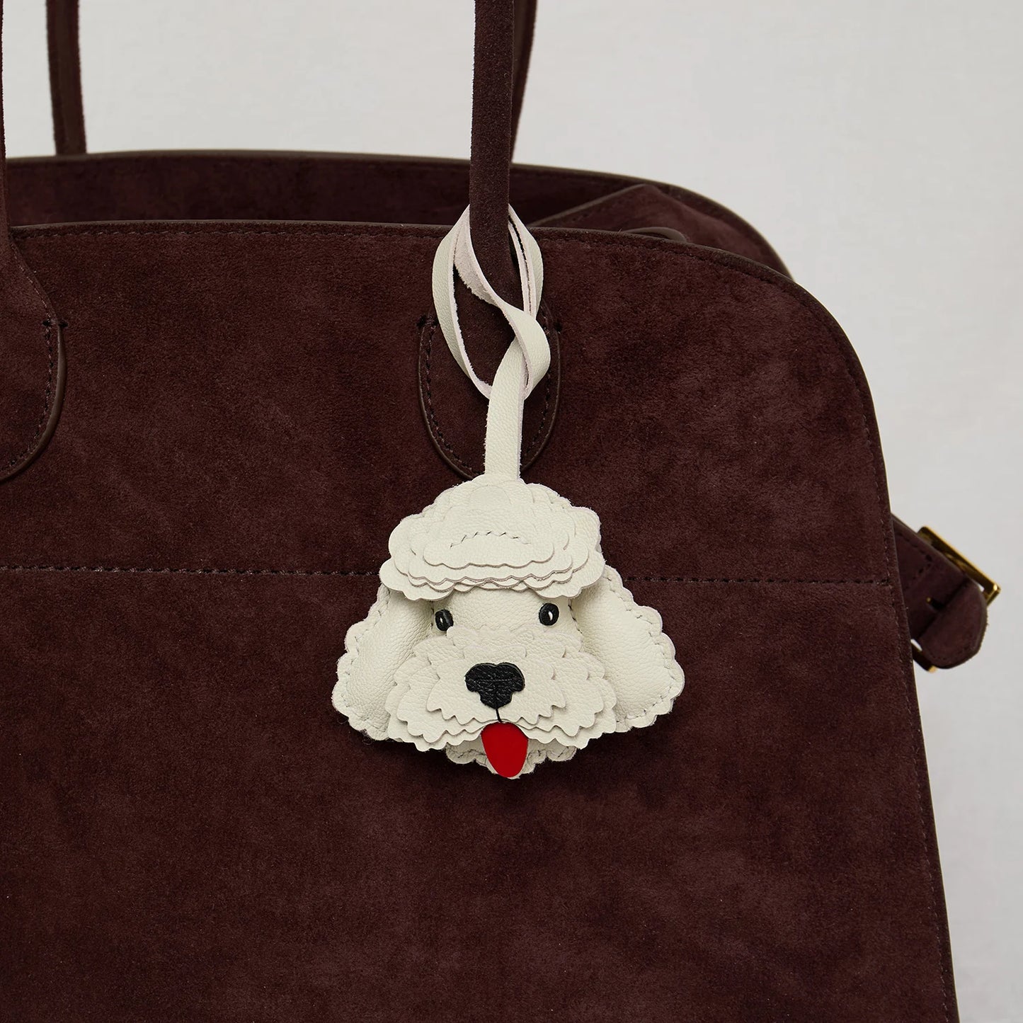 Sheepskin Handmade Real Leather Cute Teddy Dog Bag Charm KeyChain Gift Cute Decoration For Bags Exquisite Charm Bag Accessories