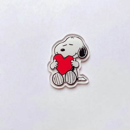 9 Pcs Snoopy Cool Cartoon Acrylic Pin Set Cute Dog Brooch Peanuts Gift for Students Fans Collectors Fashion Bag Accessory
