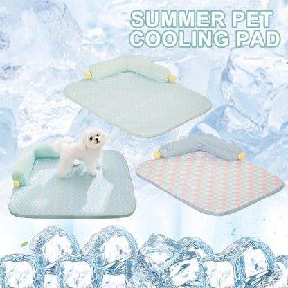 Spring and Summer Upgraded Pillow Sofa Pet Nest, Ice Silk Cat and Dog Cooling Pad, Washable Bottom Waterproof and Anti slip