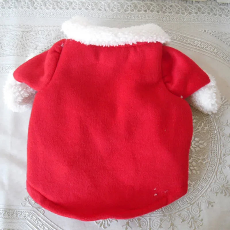 the SANTA PAWS HOLIDAY PET COSTUME - Christmas Dog Santa Claus Outfits for Small/Medium Dogs, Funny Cosplay Costume, Cat/Dog Clothing, Dressed Up Yorkshire, Pug Pet Clothes