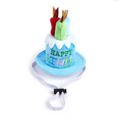 the B-DAY CAKE HAT - Cute Adorable Dog/Cat Birthday Cake Hat, Pet Cap Headwear Adjustable, Dog/Cat Hats, Pet Birthday Dress Up Hat, Pet Supplies
