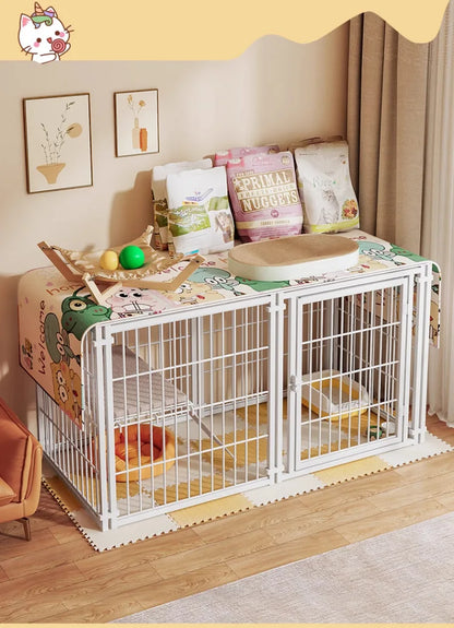 the KENNEL CAGE - Outdoor Dog/Cat House, Durable Dog Crate, Indoor Pet Playpen for Small/Medium Dogs/Cats Metal Playpen Secure Fence