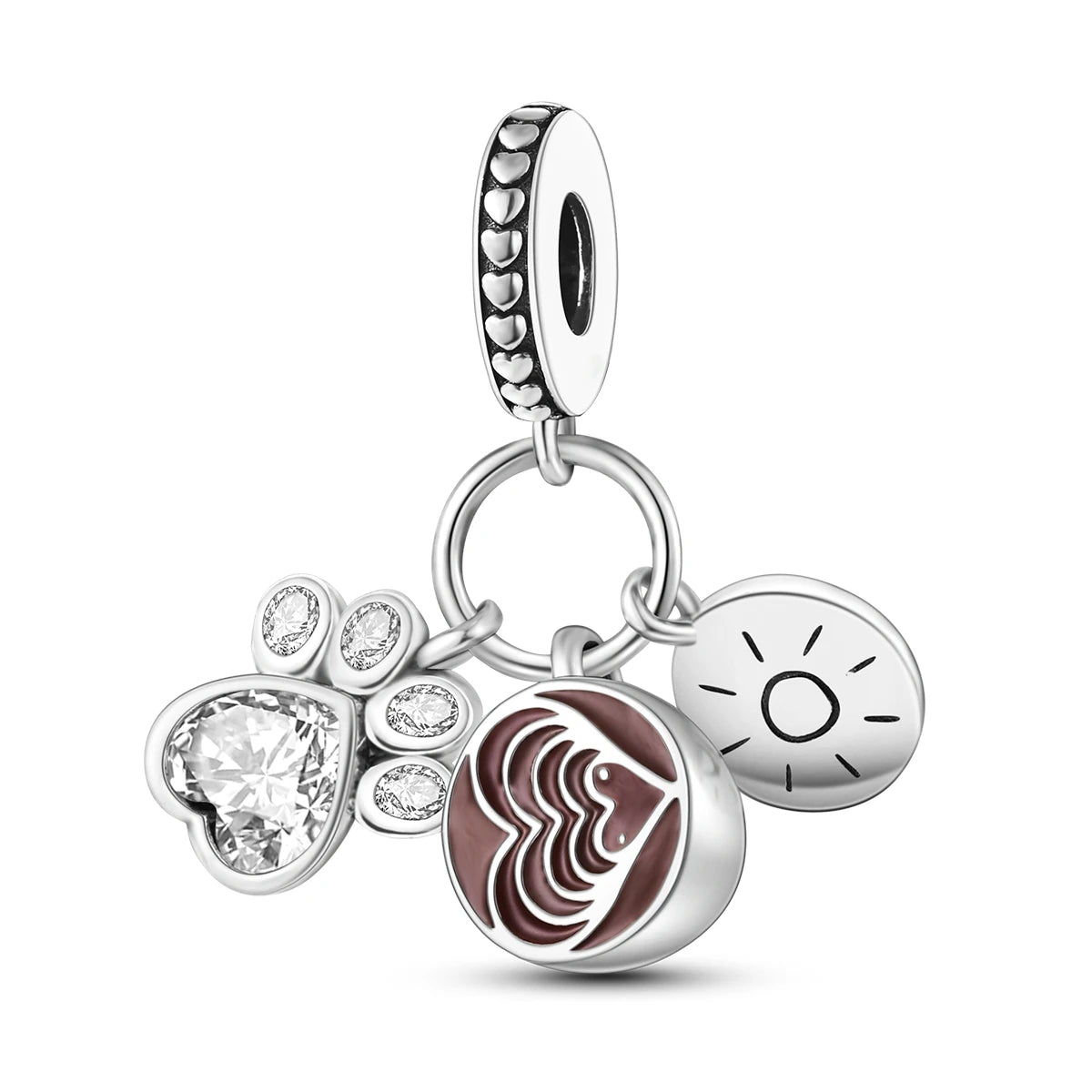 Dog Pet Charms 925 Silver Doggy Paw French Bulldog Bones Beads fit Original Bracelet DIY Fine Jewelry