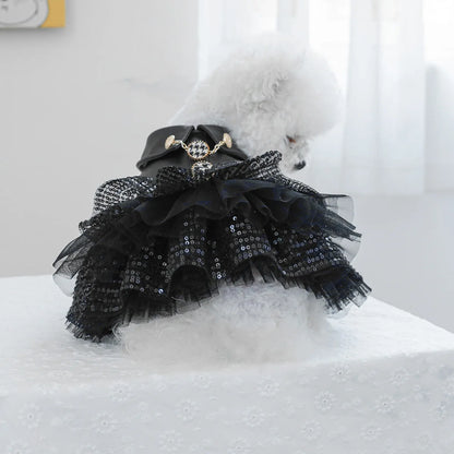 Luxury Brand Dog Clothes Puppy Princess Black Leather Waterproof  Autumn Winter Pet Outfit Girl Boy Coat XS XL Elegant Costumes