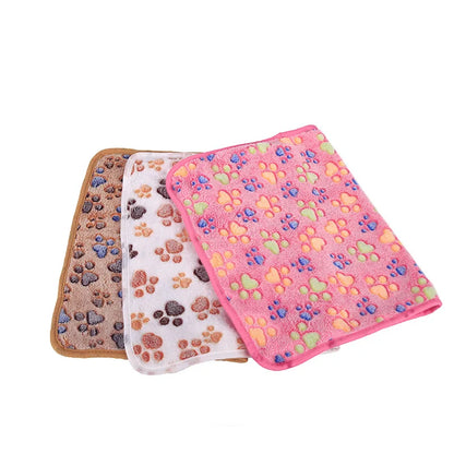 Thick Coral Fleece Pet Blanket Keeping Dogs Cats Warm in Autumn Winter