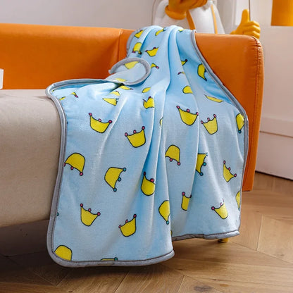 Pet Blanket Soft Flannel Dog Blanket Warm Comfortable Pet Bed Sheet Mat Cartoon Cute Cat Dog Sleeping Blanket Pet Supplies