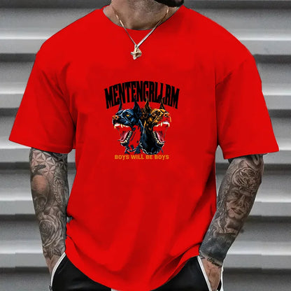 the BAD BOYS - Luxury Brand for Men's T-Shirt, Summer 100% Cotton High Quality Printed Dogs Short Sleeve T-Shirt, Street Fashion Top