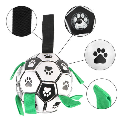 Pets Accessories Dog Bite Chew Balls Interactive Pet Football Toys 15cm Puppy Outdoor Training Soccer With Grab Tabs
